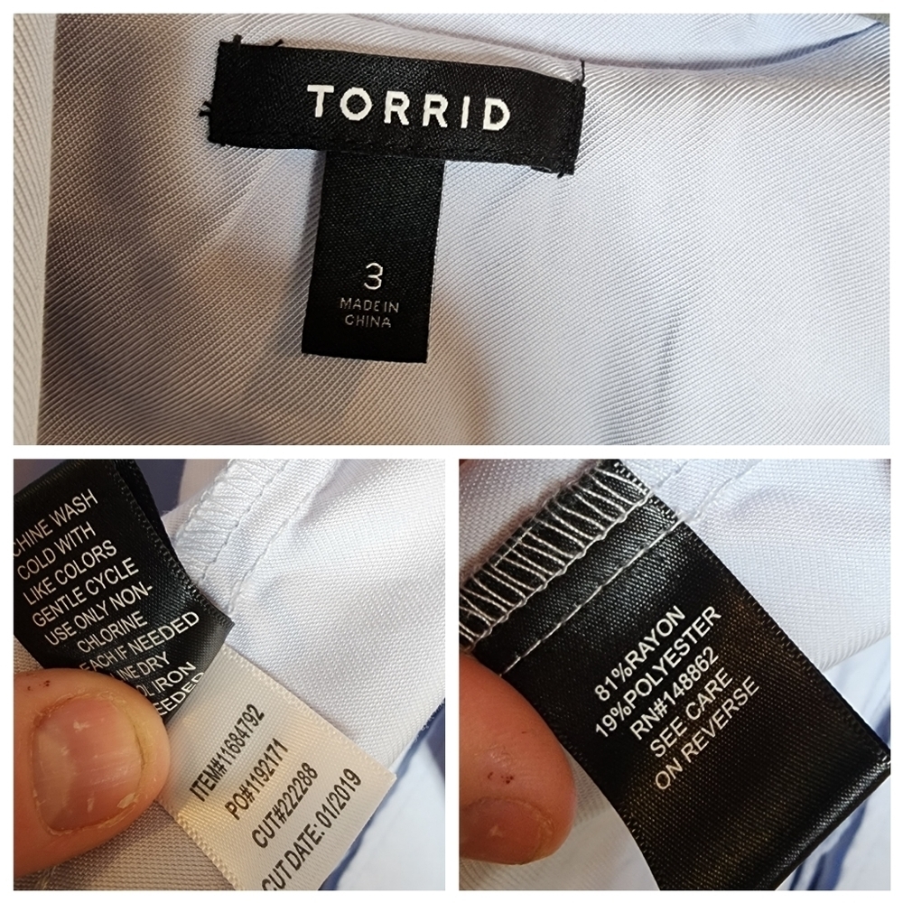 Torrid Light Blue Drape Front Twill Jacket With P… - image 4